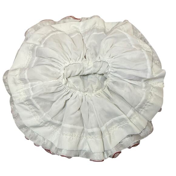 Vintage Handmade Toddler Pageant Circle Dress White Ruffle Lace Southern Frilly - Picture 4 of 7